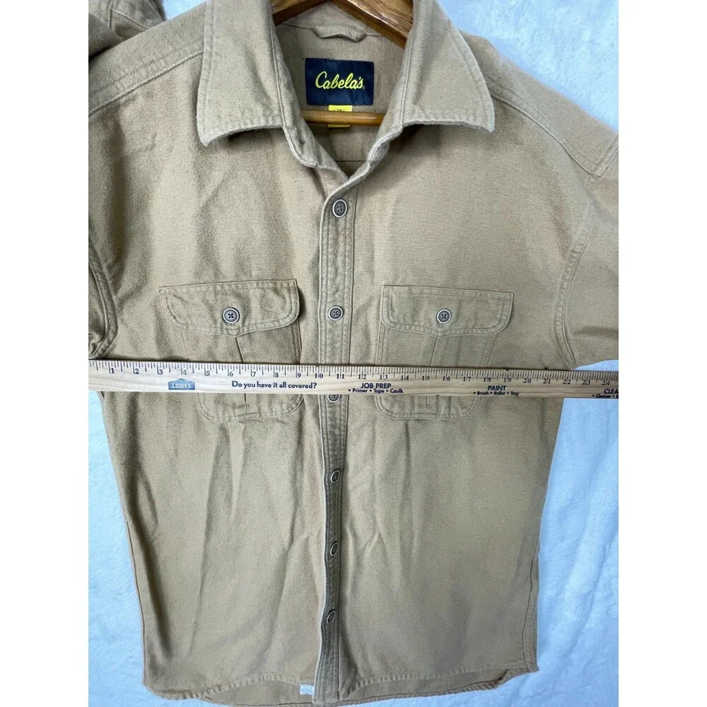 Cabelas Flannel Shirt Mens Large Tall Thick Heavy Cotton